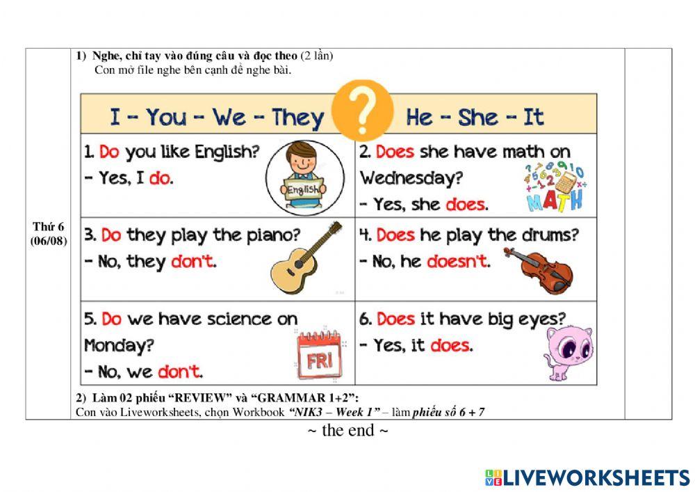 What do we do on school days?