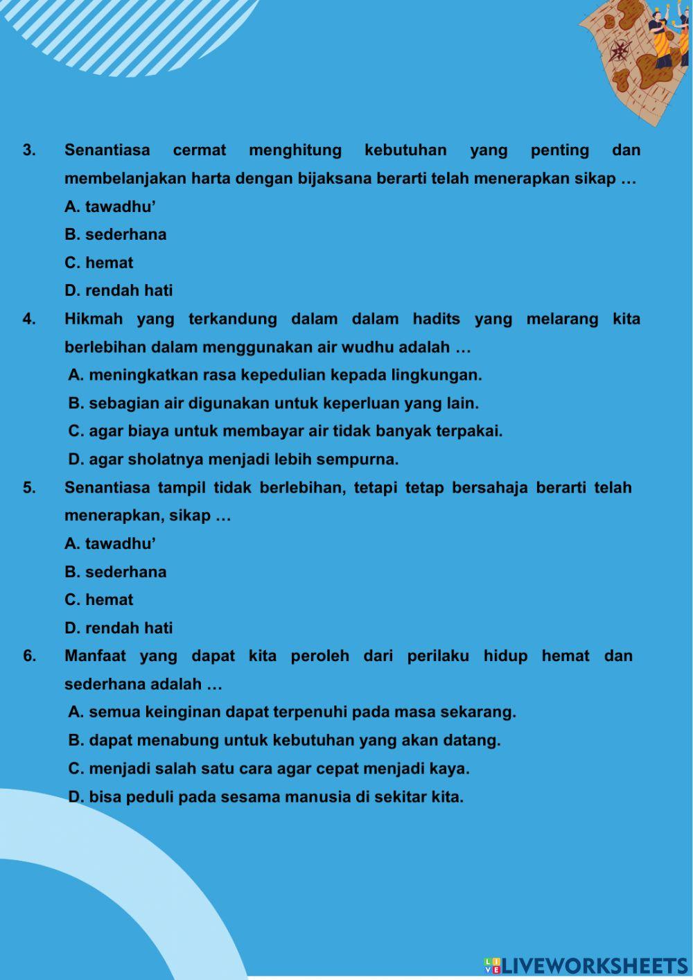 Menjadi pribadi yang rendah hati, hemat dan sederhana