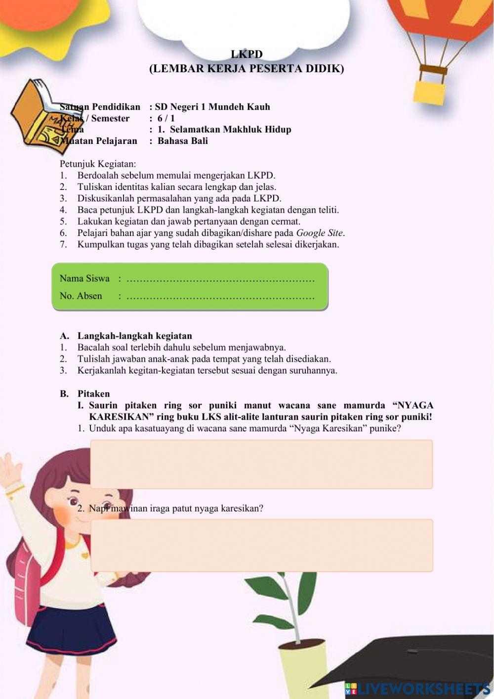 LKPD 1 Tema 1 Bahasa Bali
