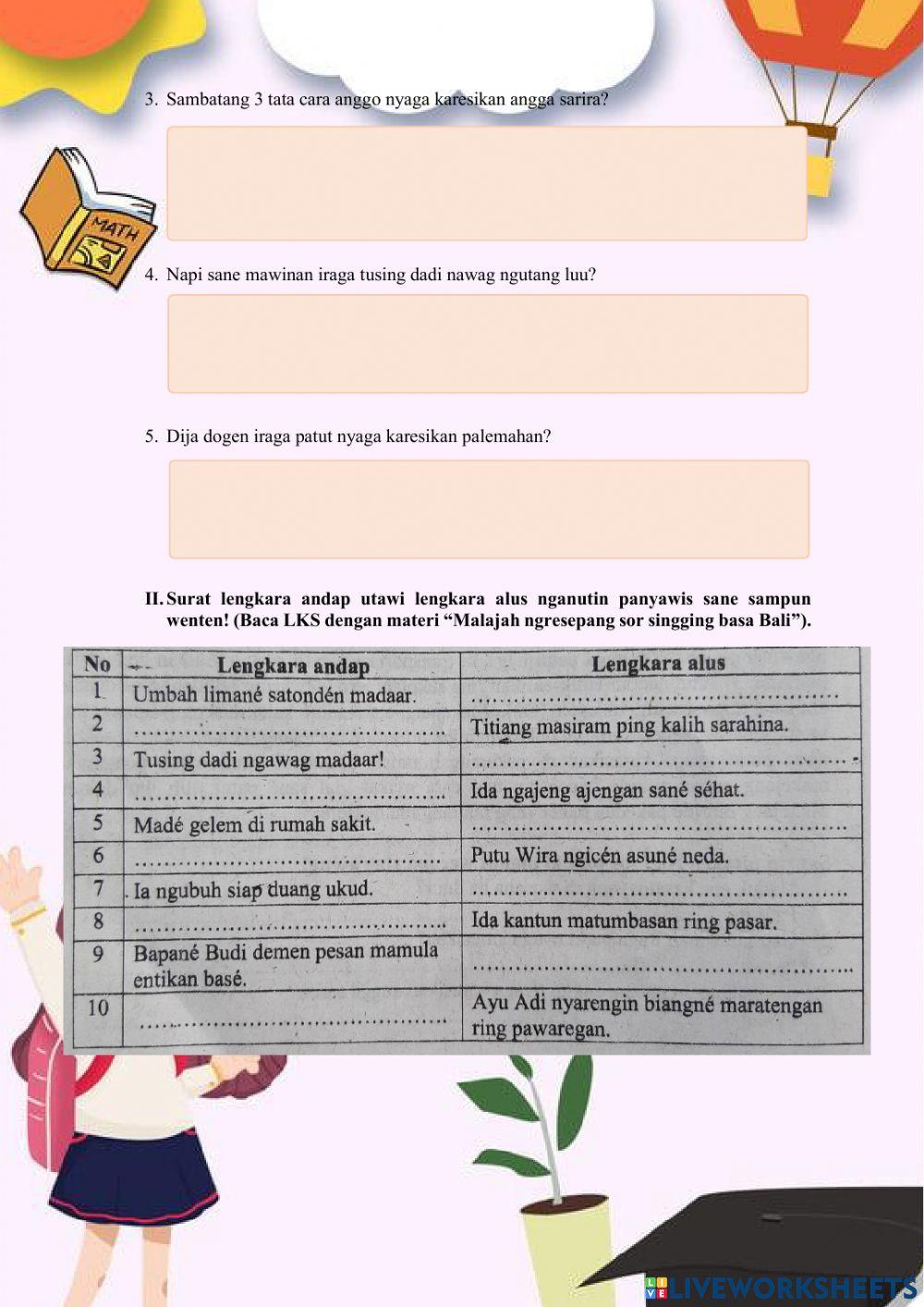 LKPD 1 Tema 1 Bahasa Bali