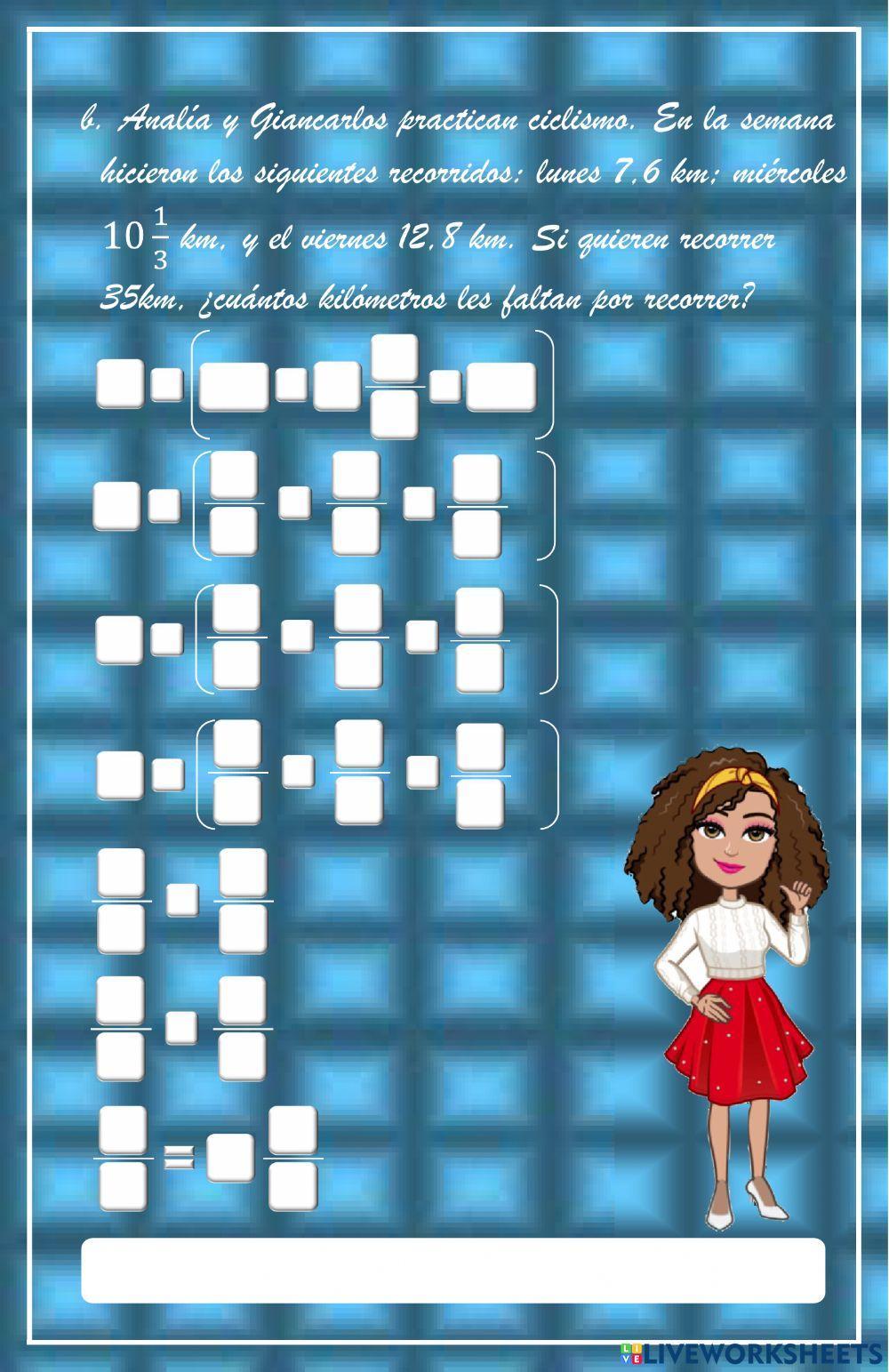 Adición y sustracción de racionales