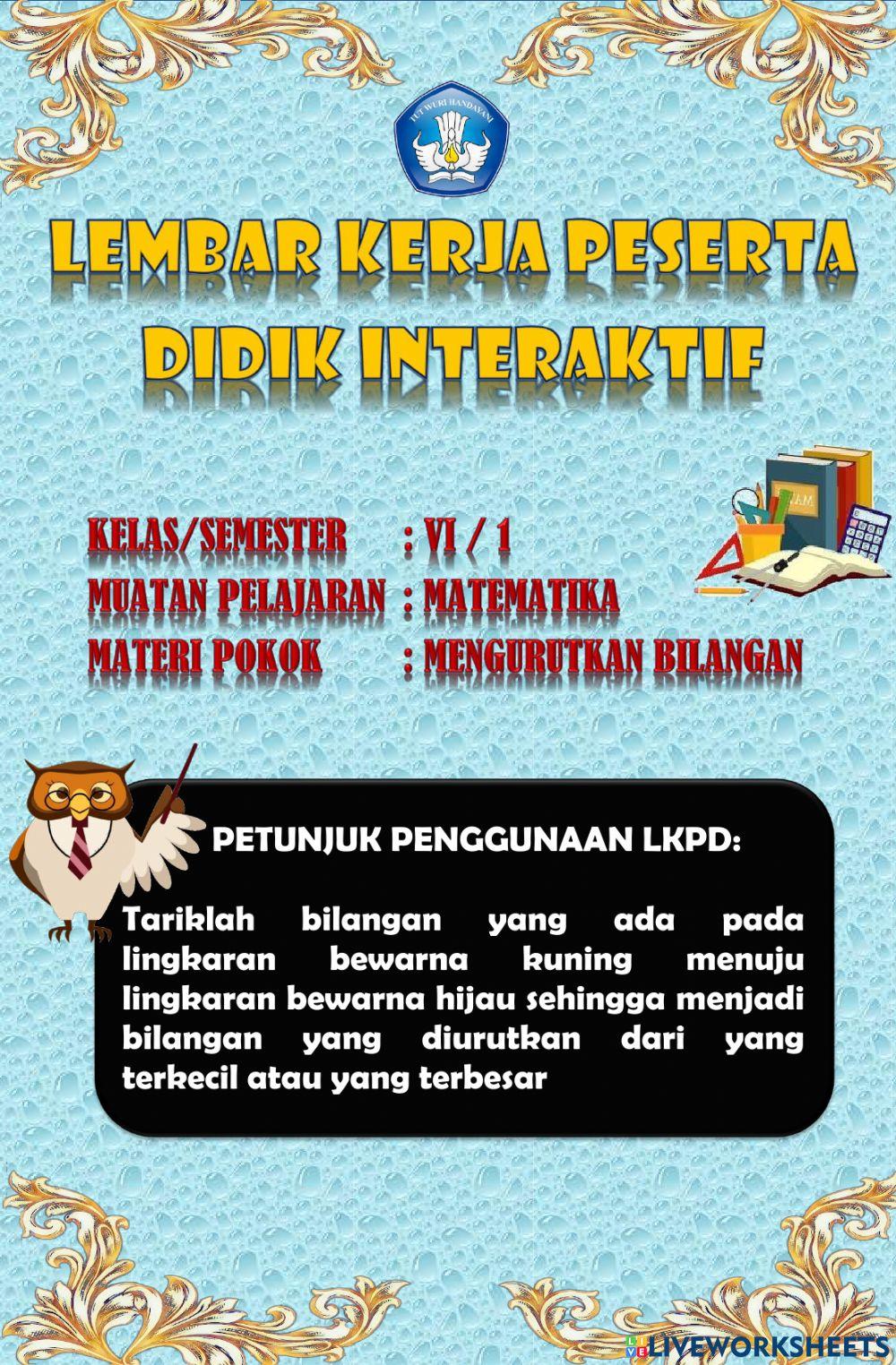 Lkpd matematika kls 6 (mengurutkan bilangan)