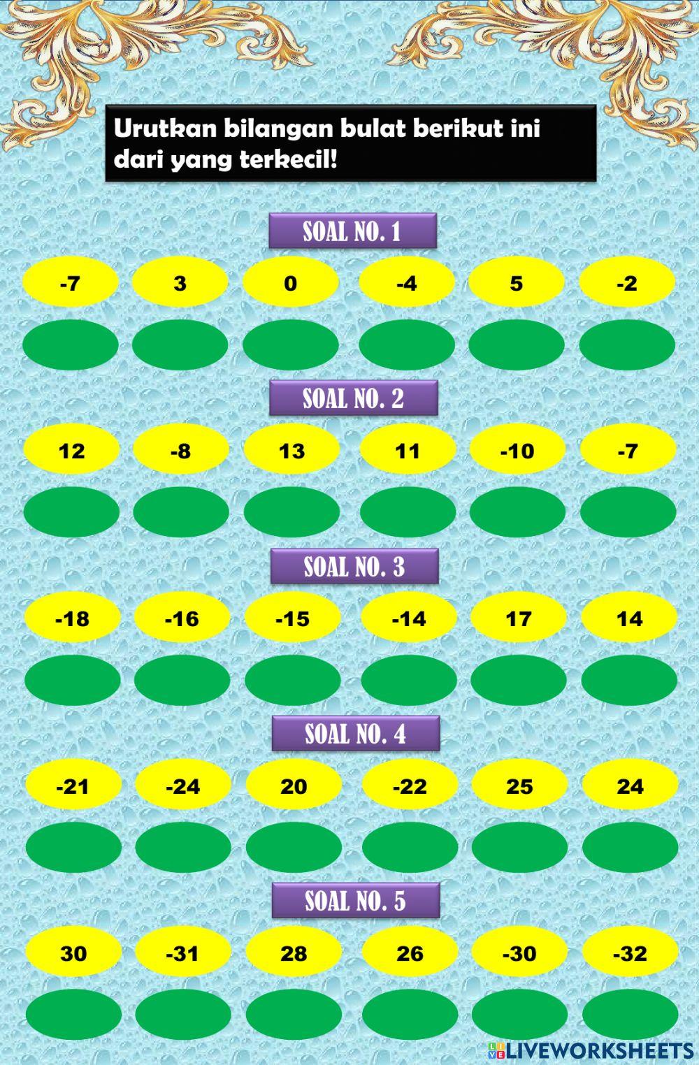 Lkpd matematika kls 6 (mengurutkan bilangan)