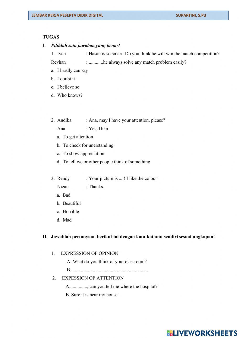 Lkpd bahasa inggris kelas 8