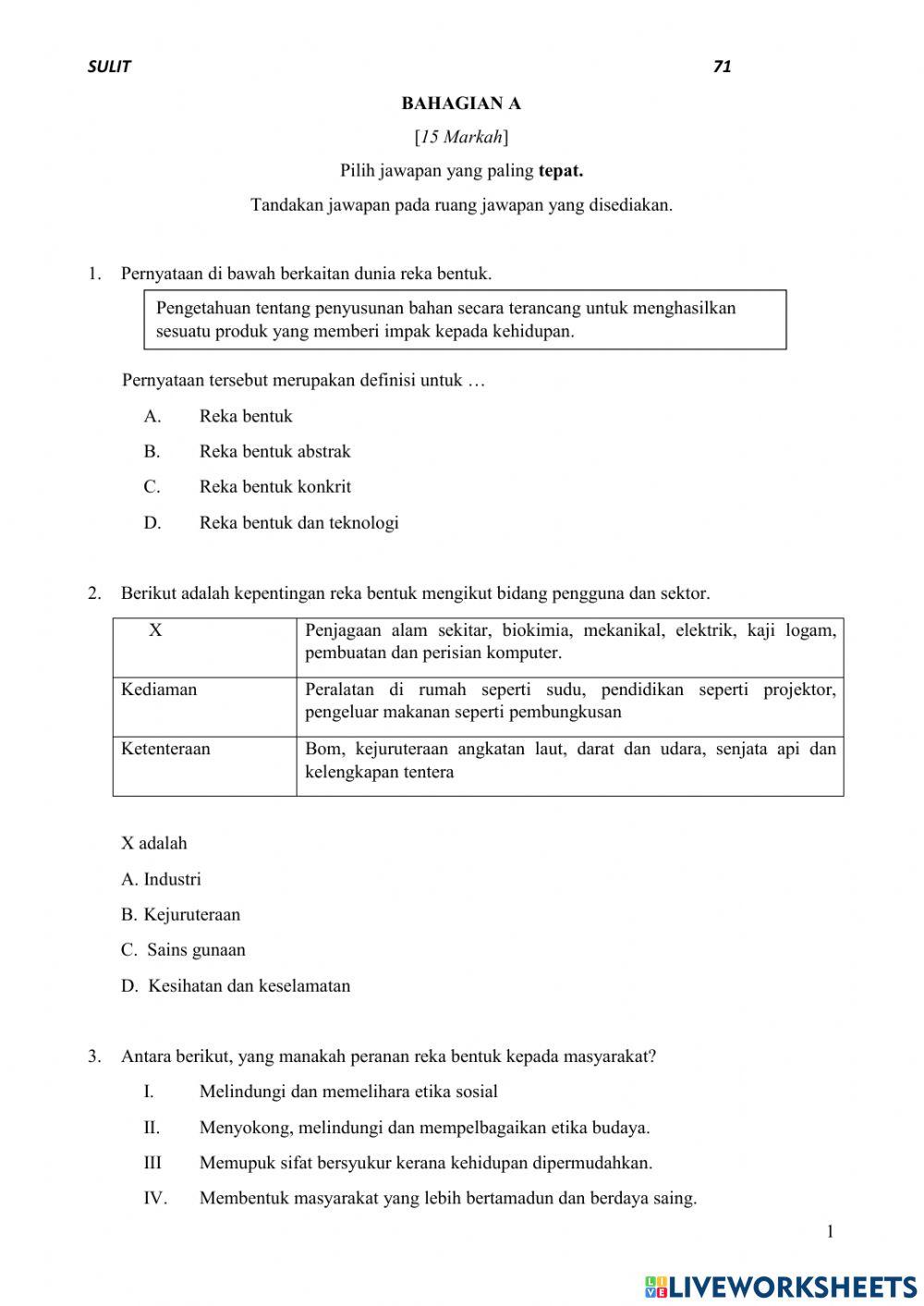 Bahagian a ppt rbt ting 3 2021
