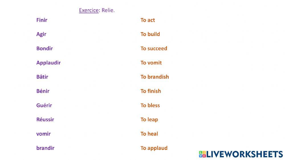 Verbes du 2 eme groupe