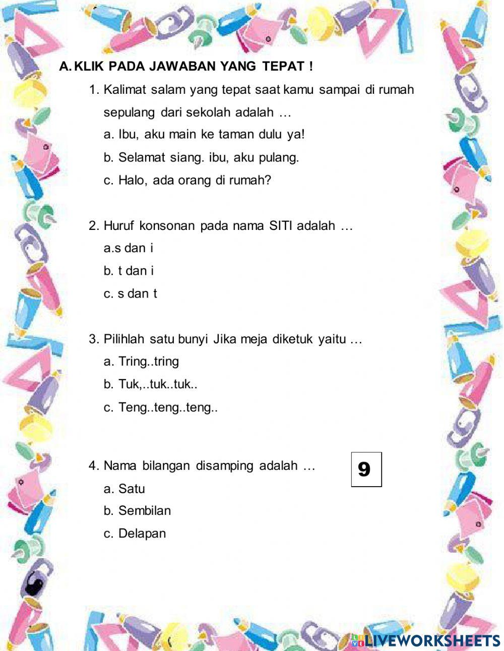 Kelas ! Tema 1 Subtema 1