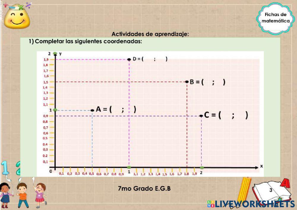 Pares ordenados con decimales