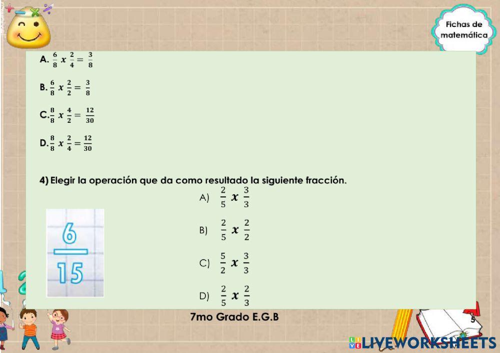 Multiplicación de fracciones