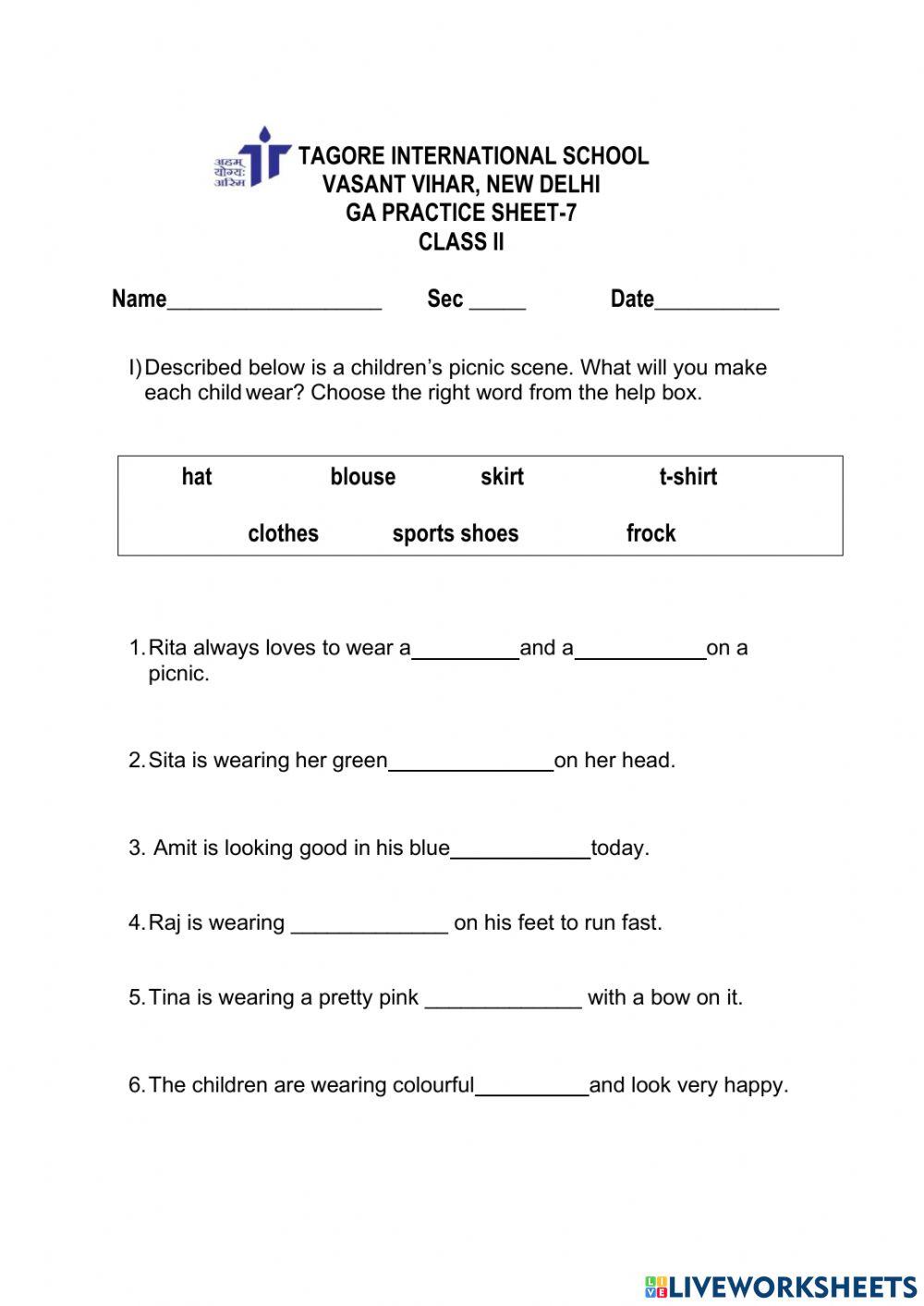 Clothes we wear on a picnic