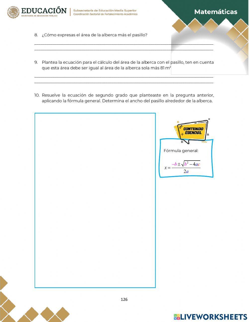 8. Ecuaciones cuadráticas