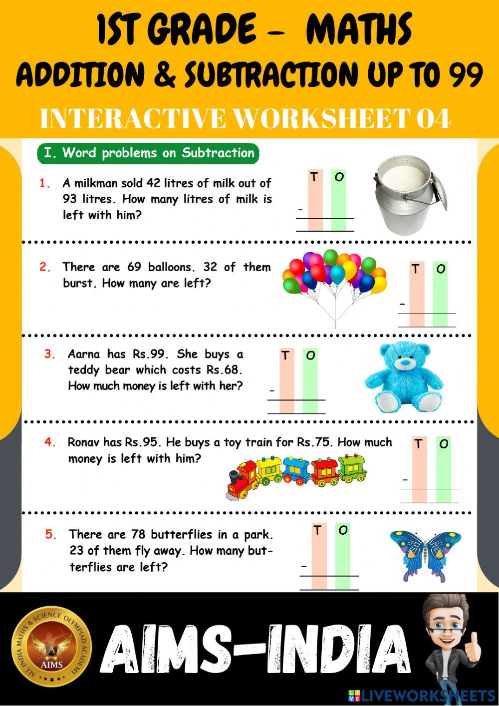 1st-maths-ps04- addition & subtraction up to 99 - ch 07