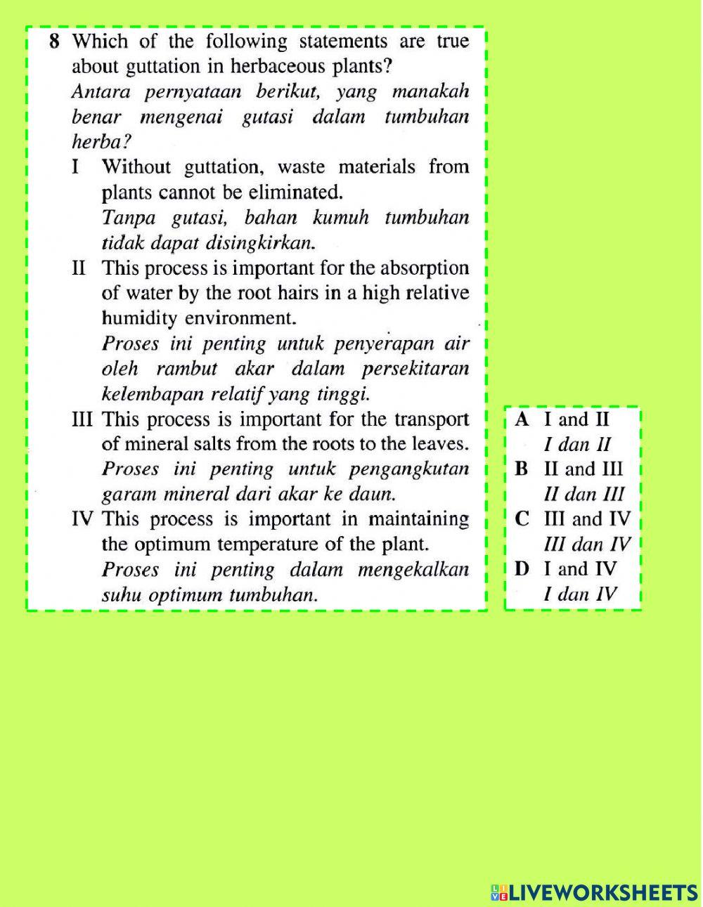 Pengangkutan dalam tumbuhan