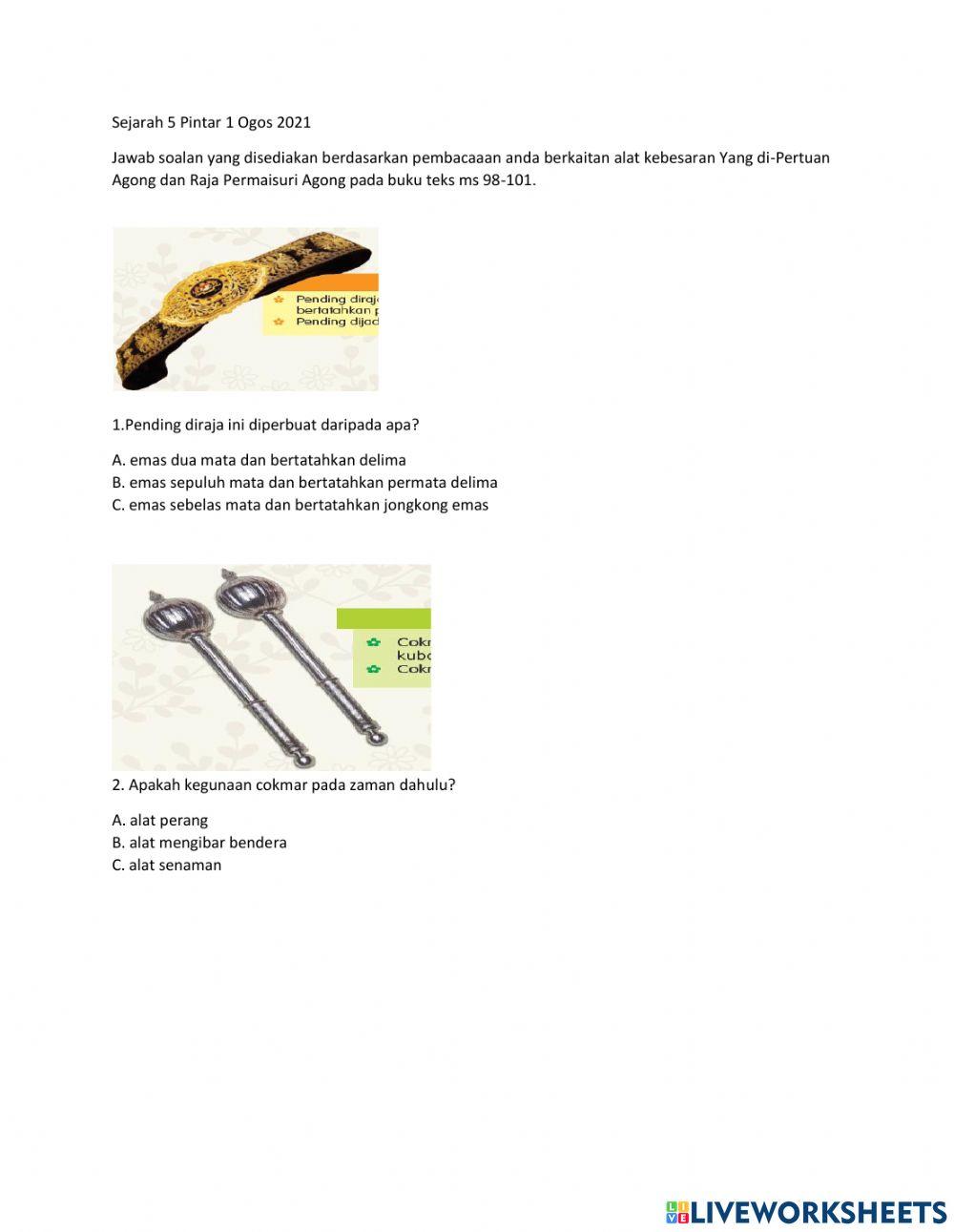 Alat kebesaran Yang di-Pertuan Agong & Permaisuri Agong