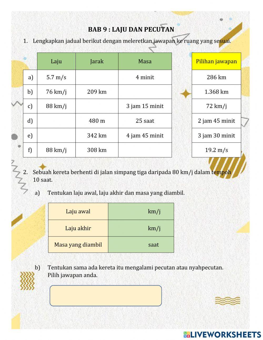 Laju dan Pecutan Part 2