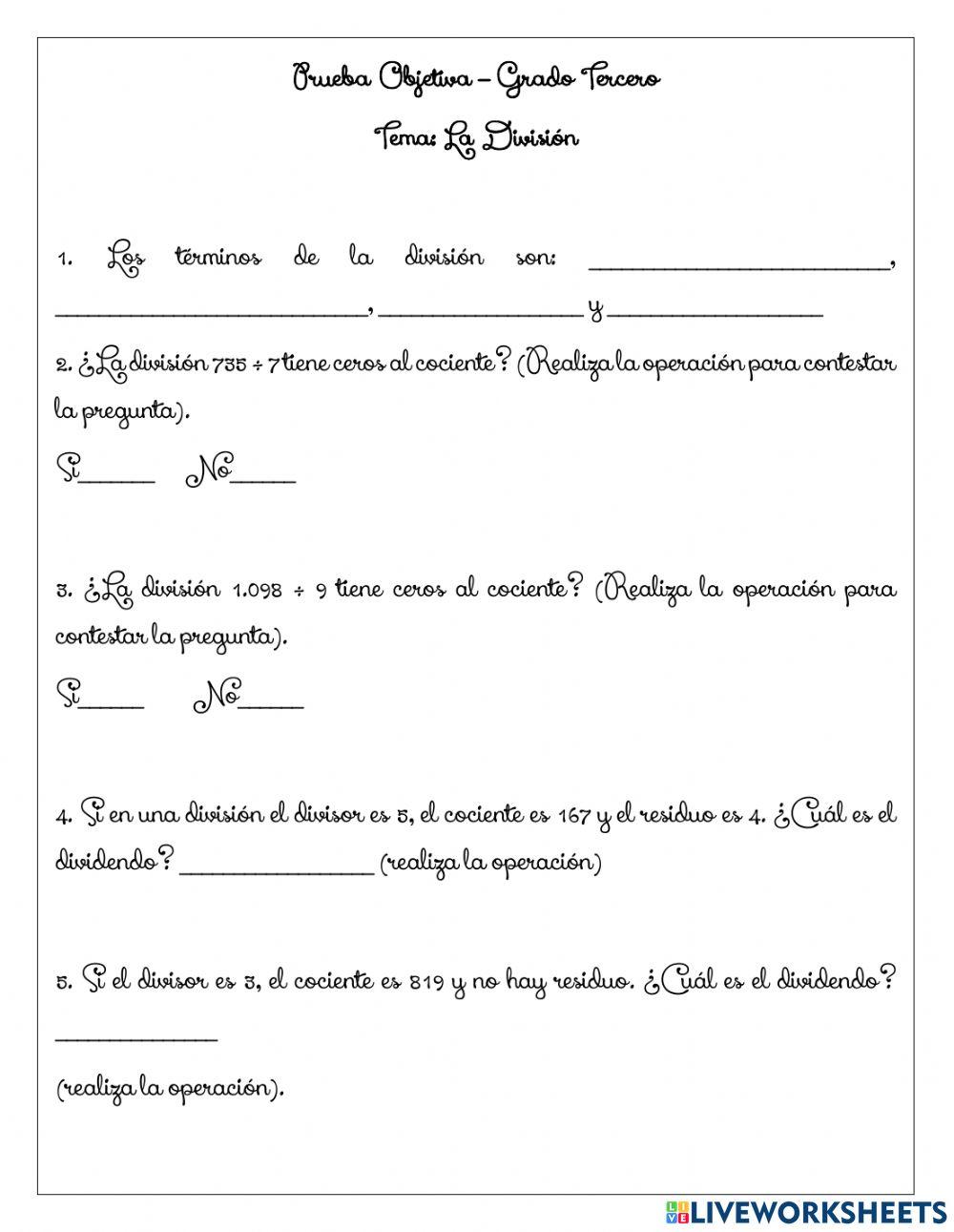 La división por una cifra