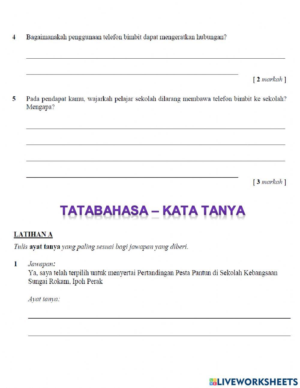 Latihan tatabahasa