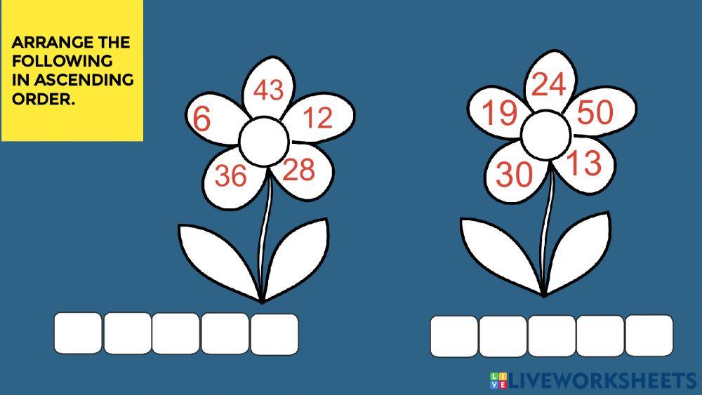 Ascending order Math activity Live Worksheets Ascending order Math activity Live Worksheets