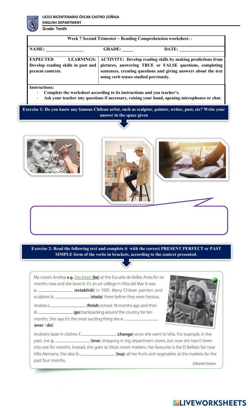 Reading Comprehension on Present Perfect vs Past Simple Reading Comprehension on Present Perfect vs Past Simple