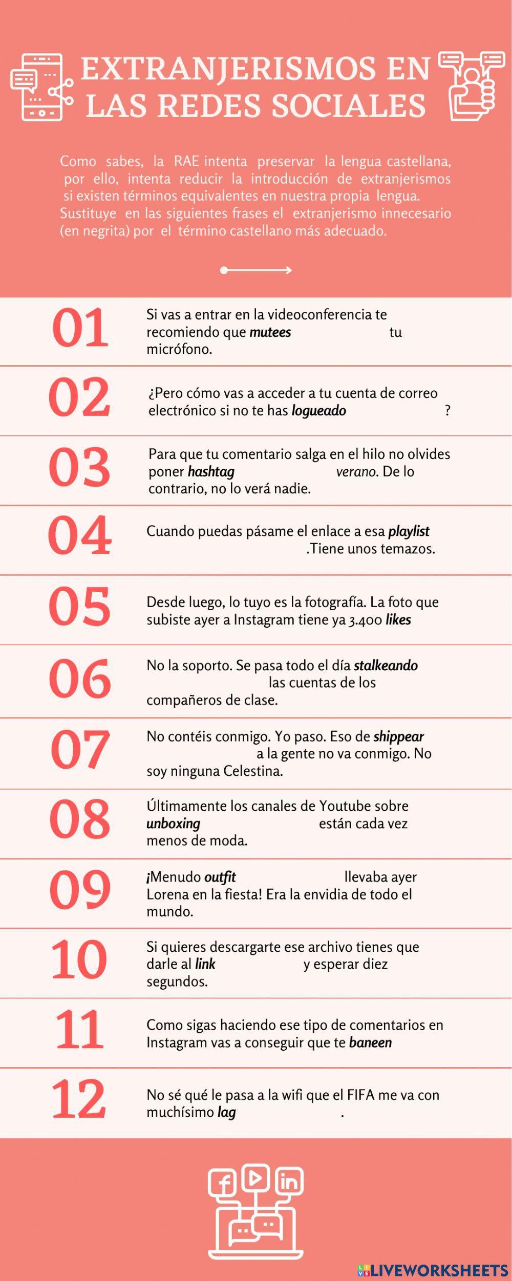 Extranjerismos en las redes sociales