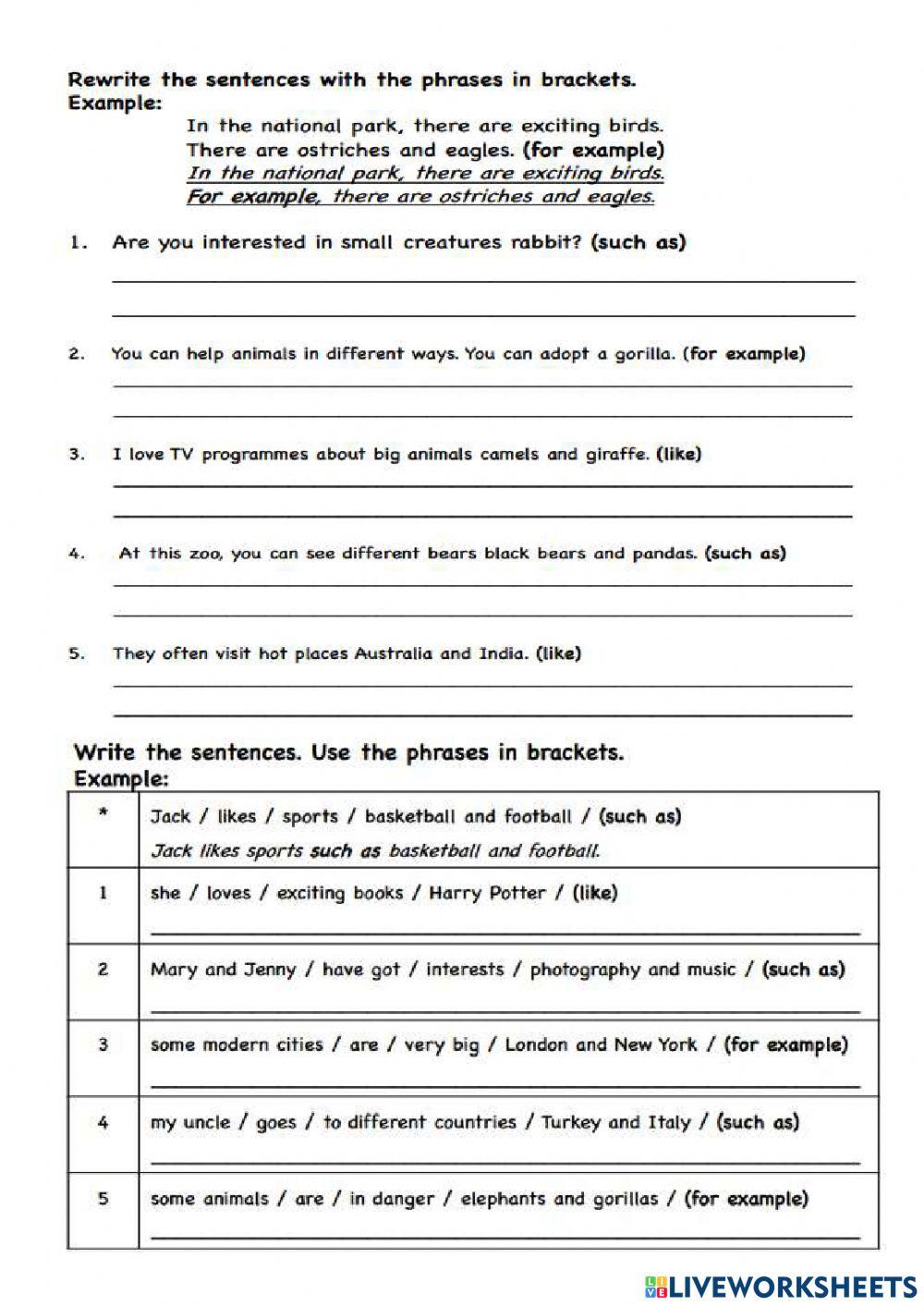 English online exercise for 5 Live Worksheets