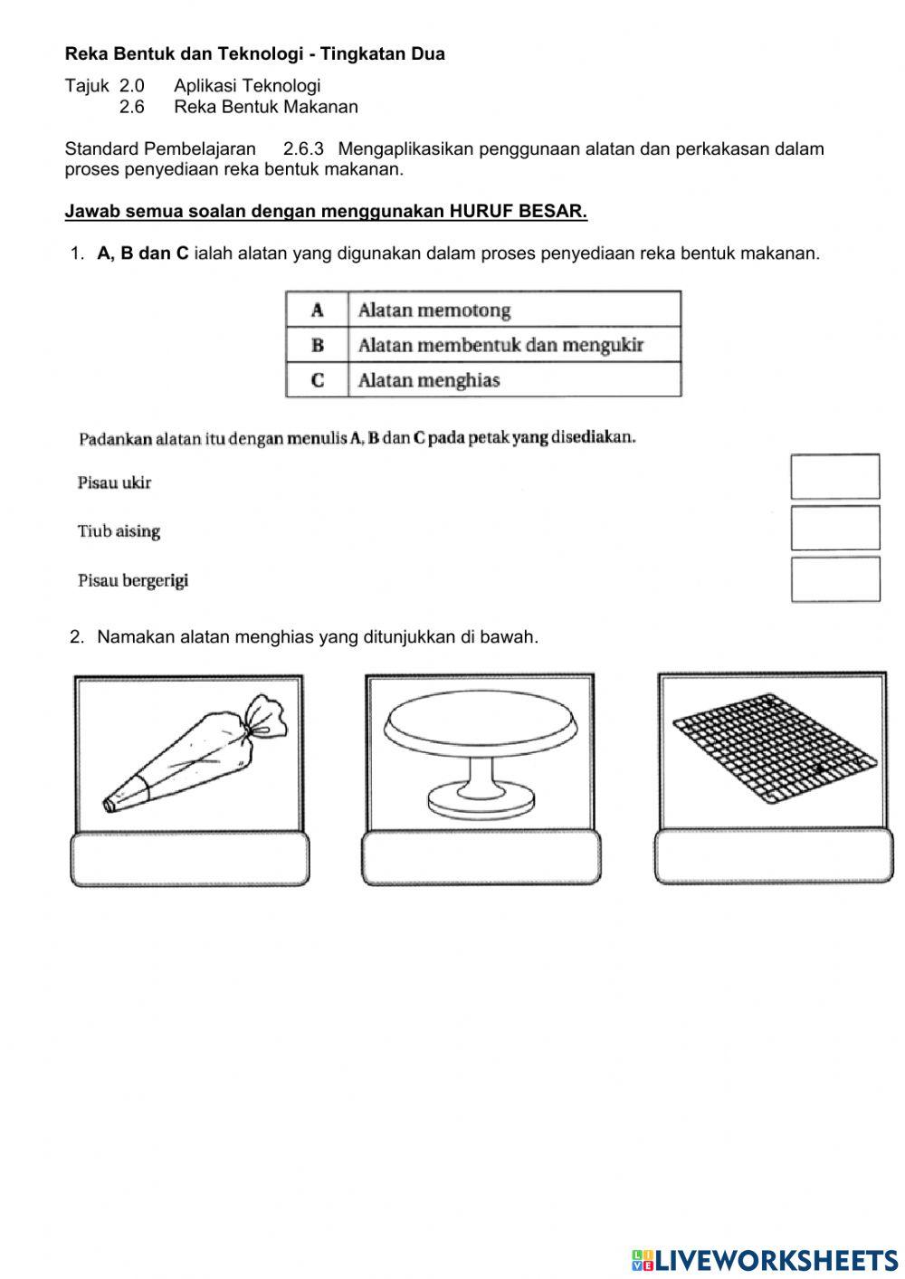 RBT T2 Reka Bentuk Makanan