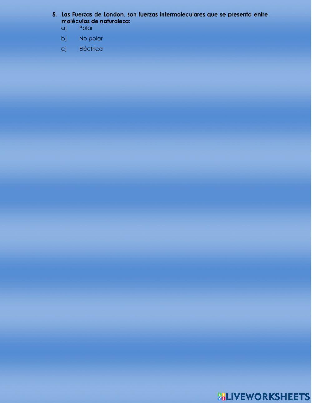 FUERZAS INTERMOLECULARES