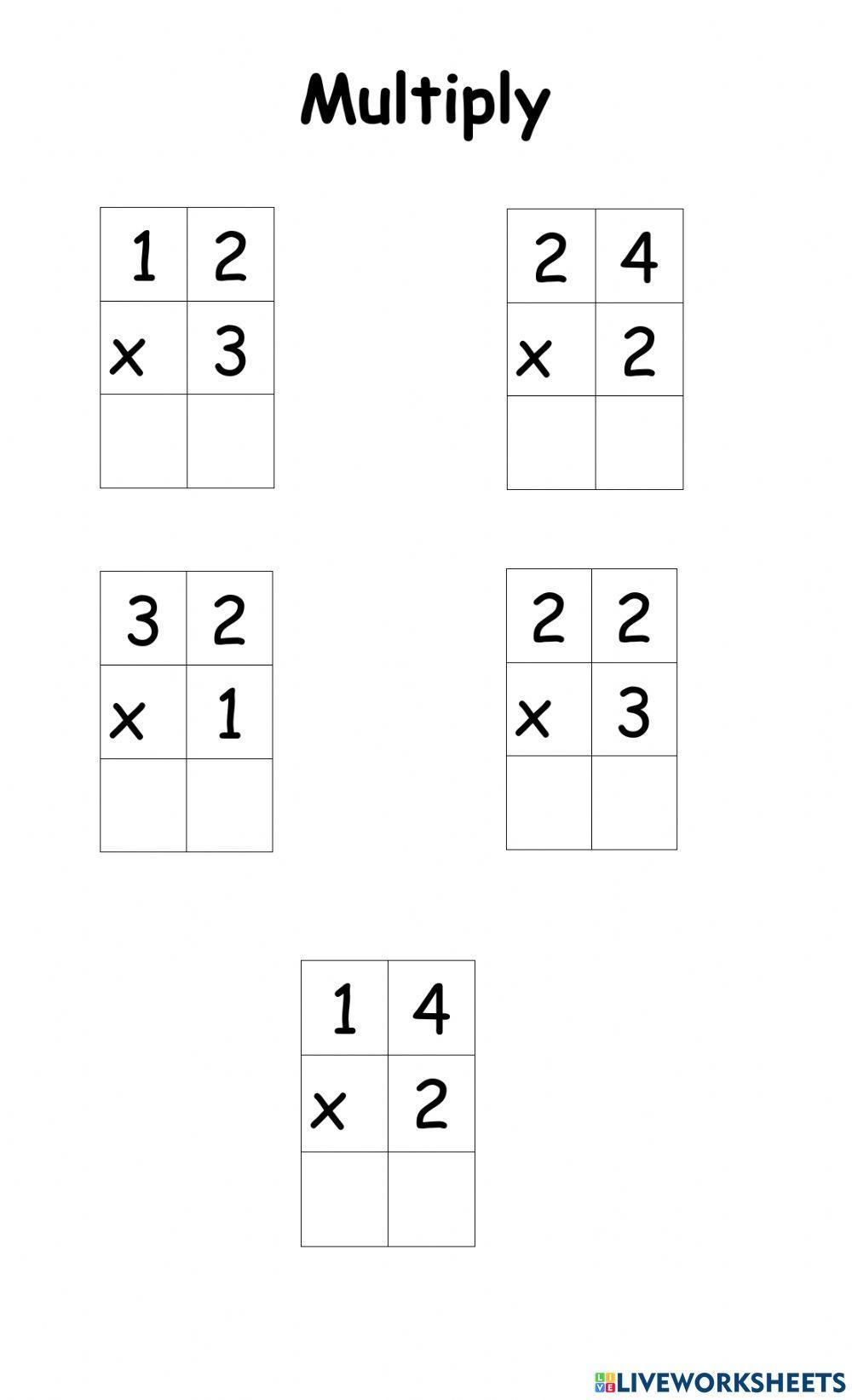 Multiplication without regrouping