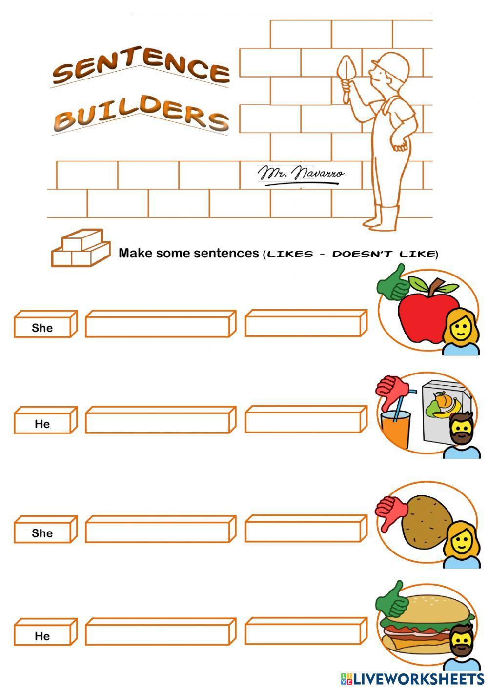 Likes - Doesn't… | Free Interactive Worksheets | 1141662