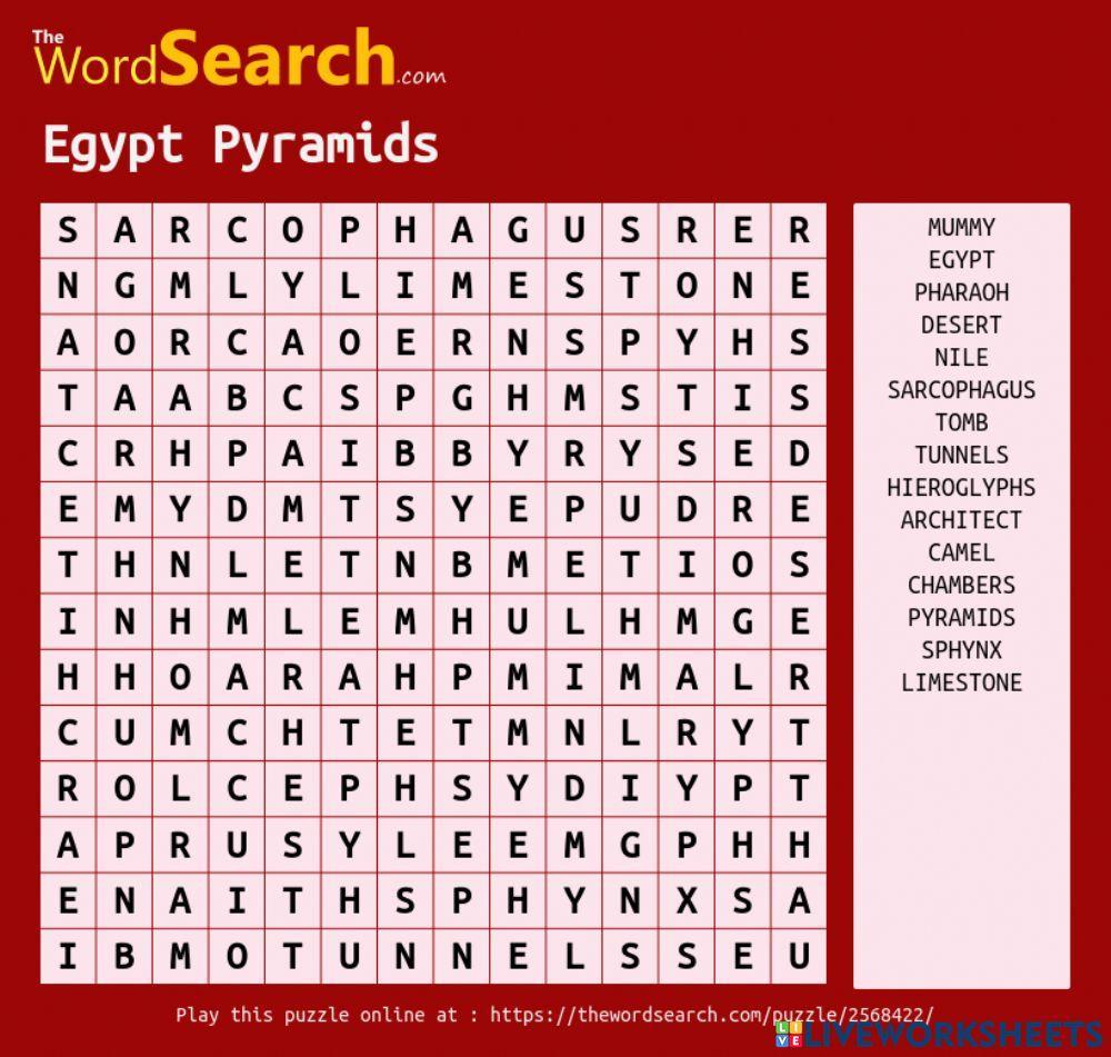 Egypt Pyramids Vocabulary