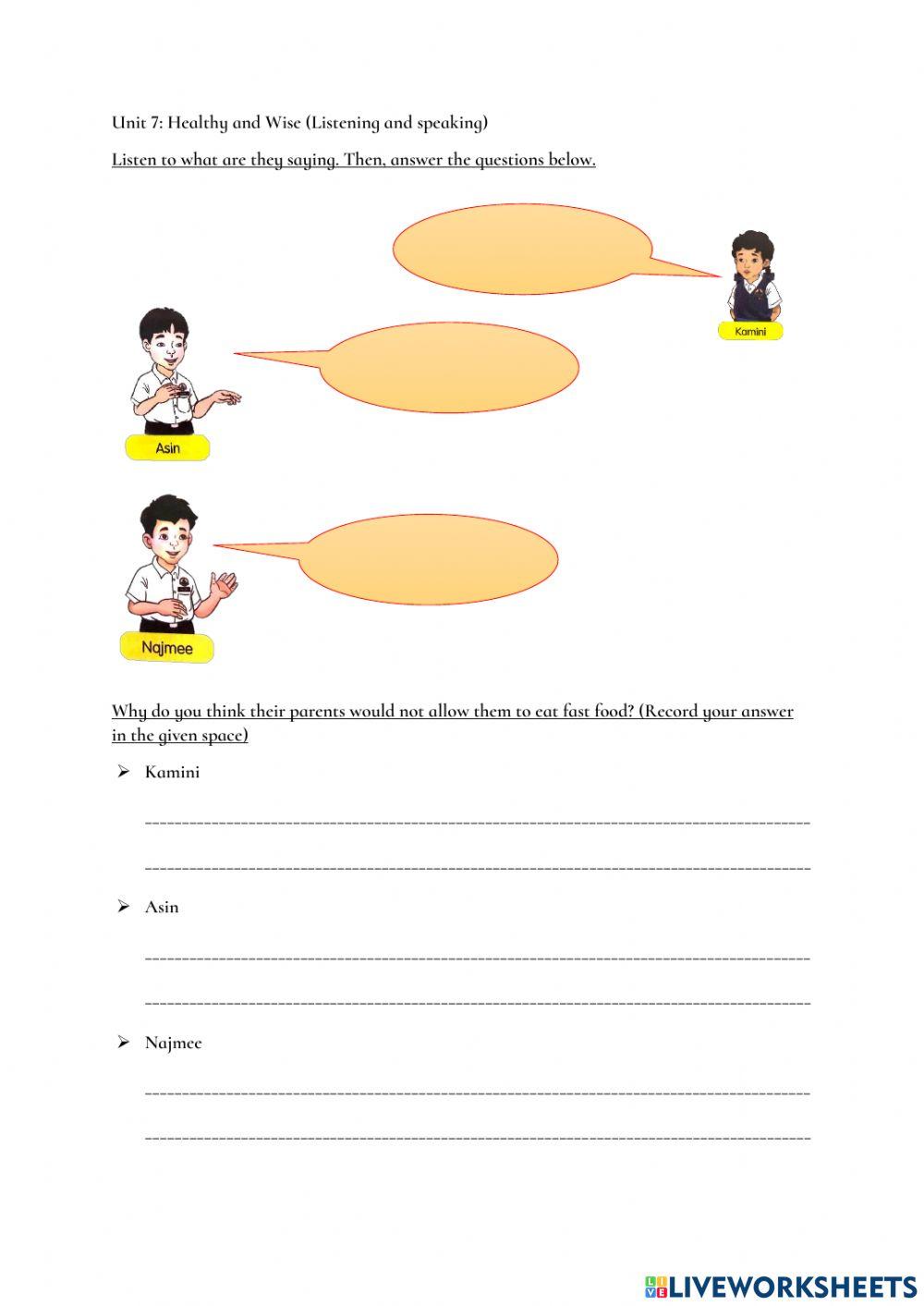 Unit 7: Healthy and Wise