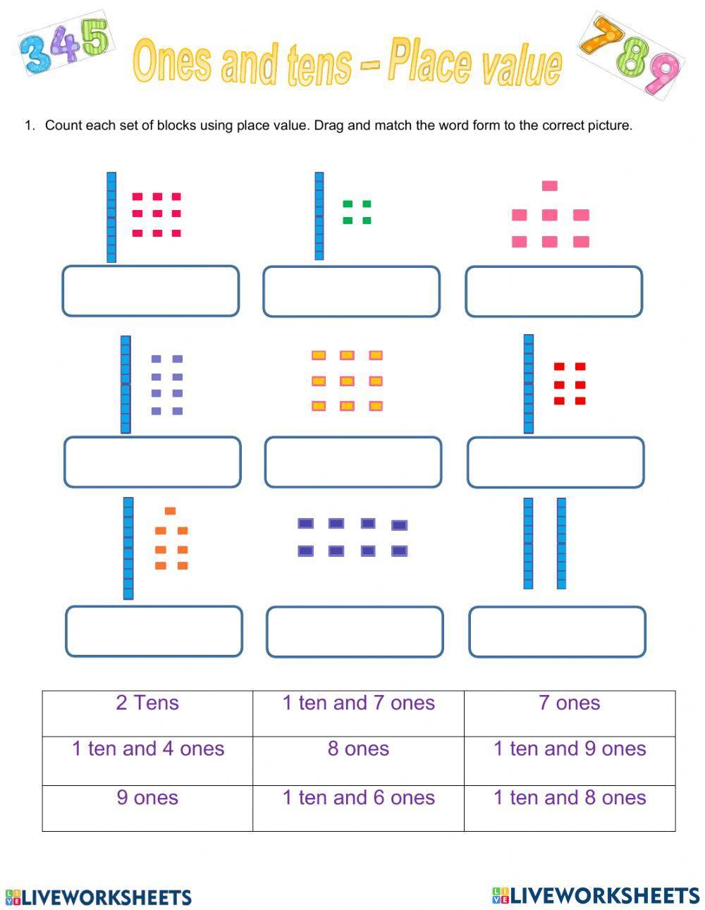 Math online exercise for grade 1 | Live Worksheets