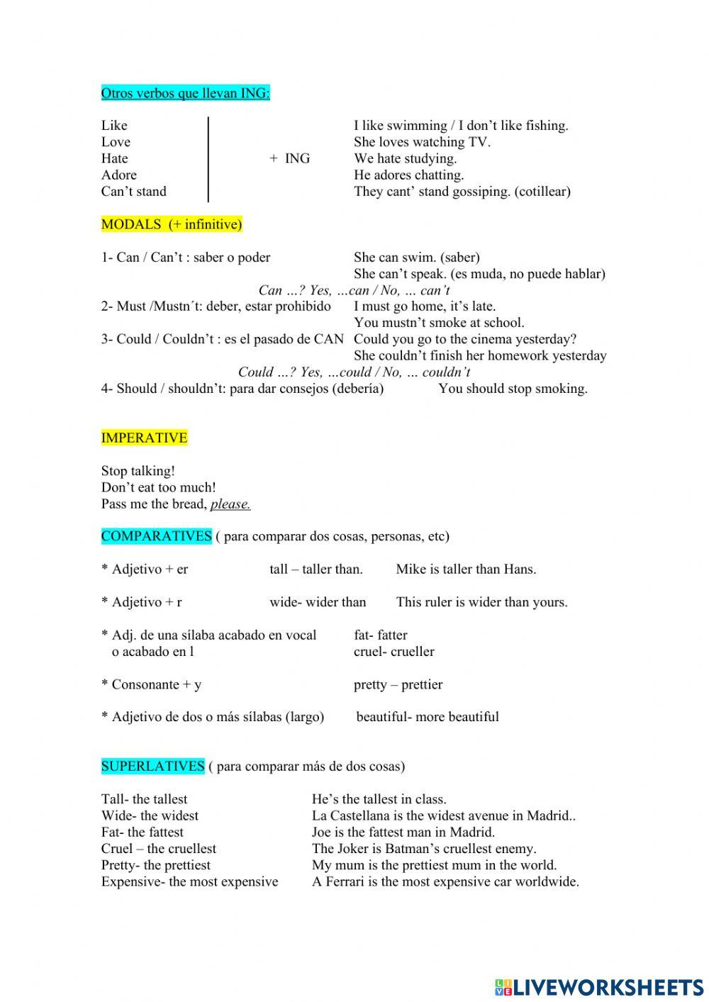 Basic grammar for eso