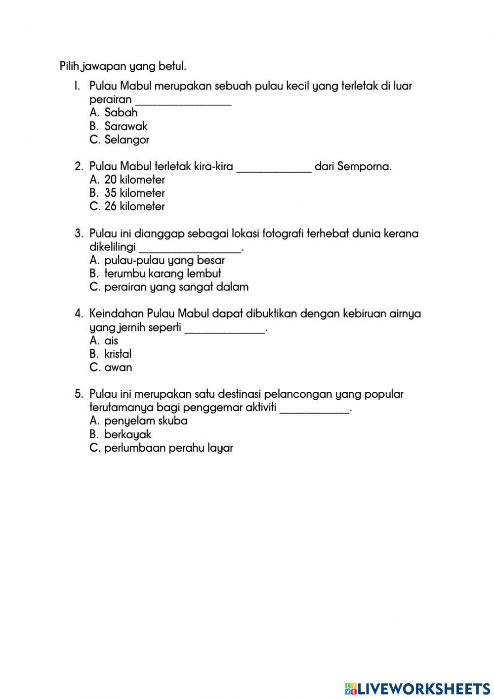 Bahasa melayu komunikasi pendidikan khas t5 indahnya pulau mabul