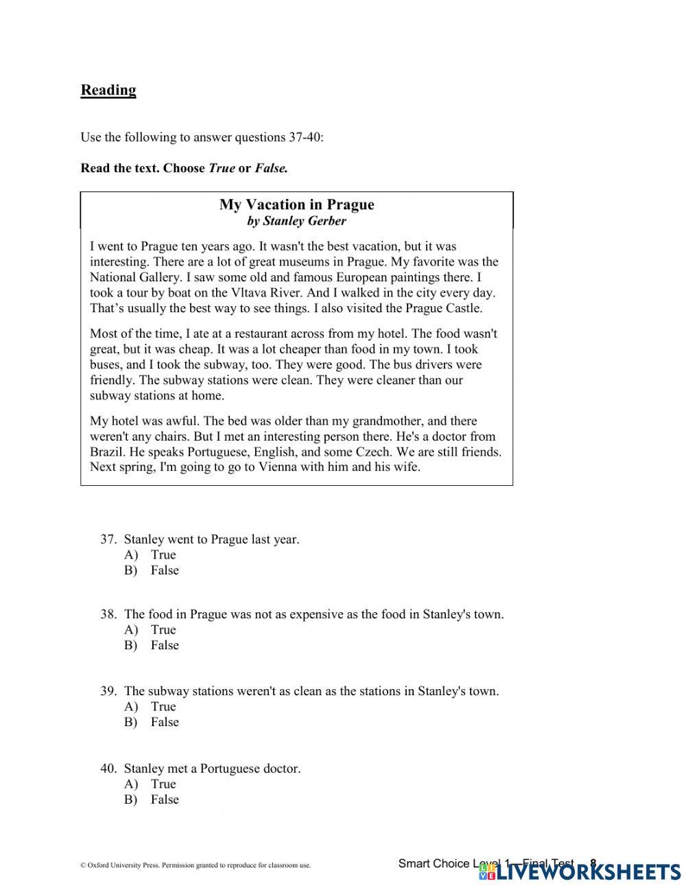 FINAL EXAM - LEVEL B1