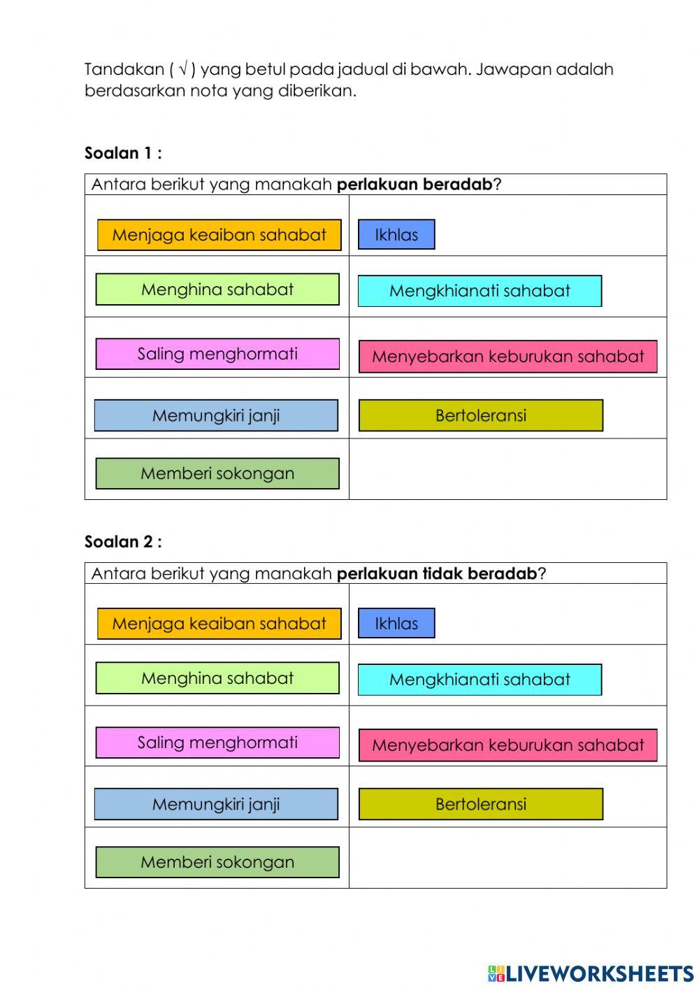 Beradab dan tidak beradap