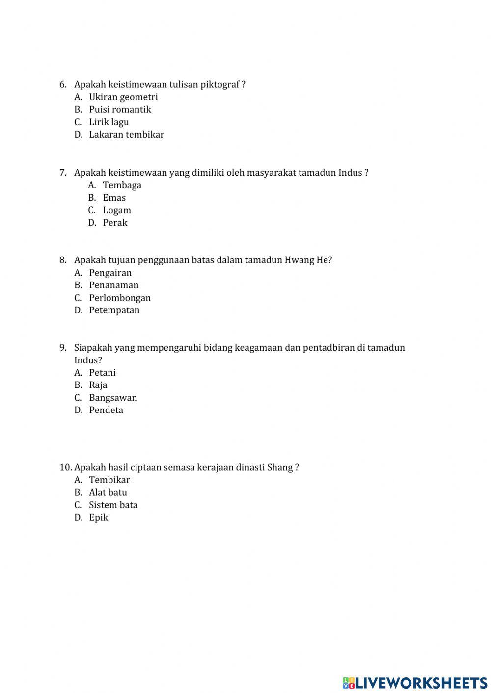 Tamadun  indus & huang he