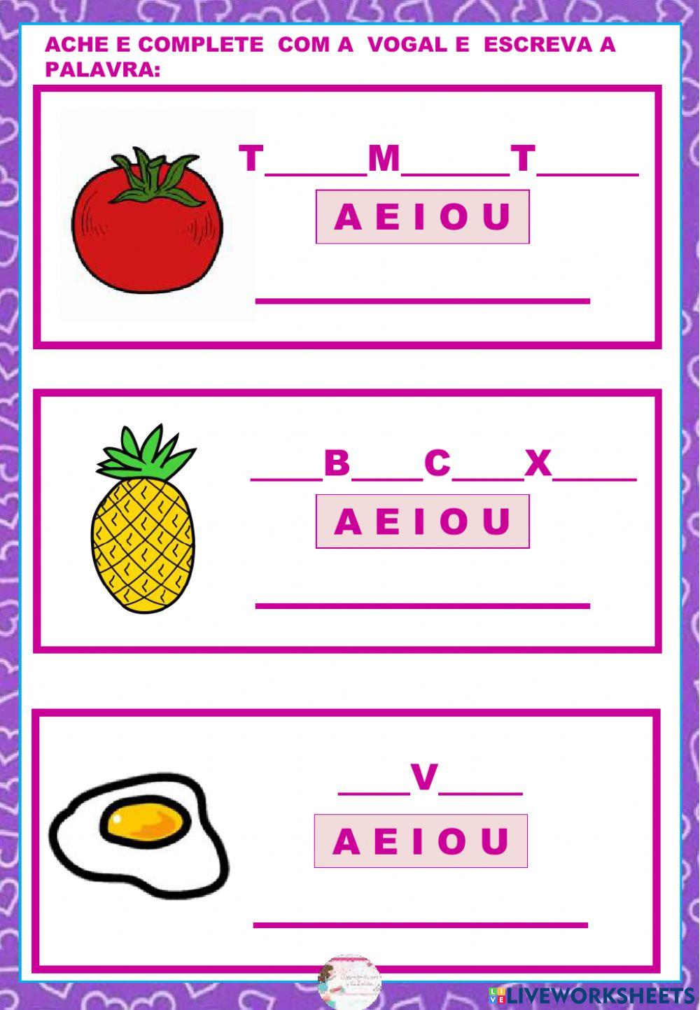 Complete com as vogais