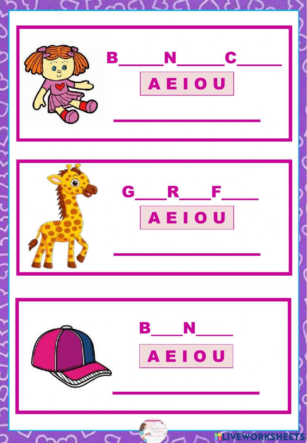 Complete com as vogais