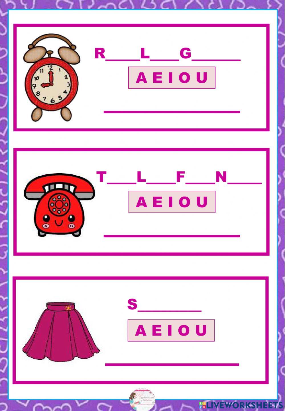 Complete com as vogais