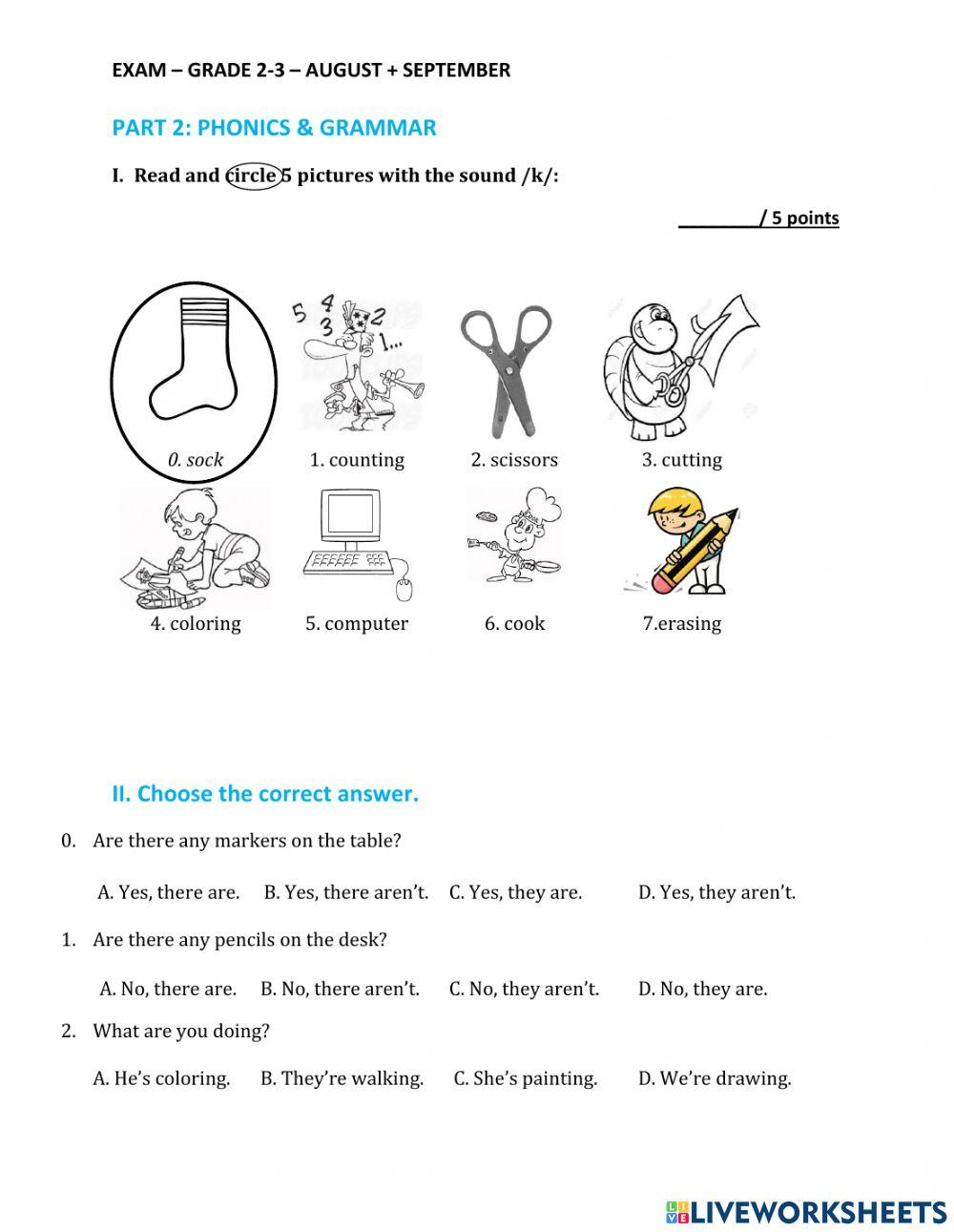 Exam - 8 + 9- class 2-3