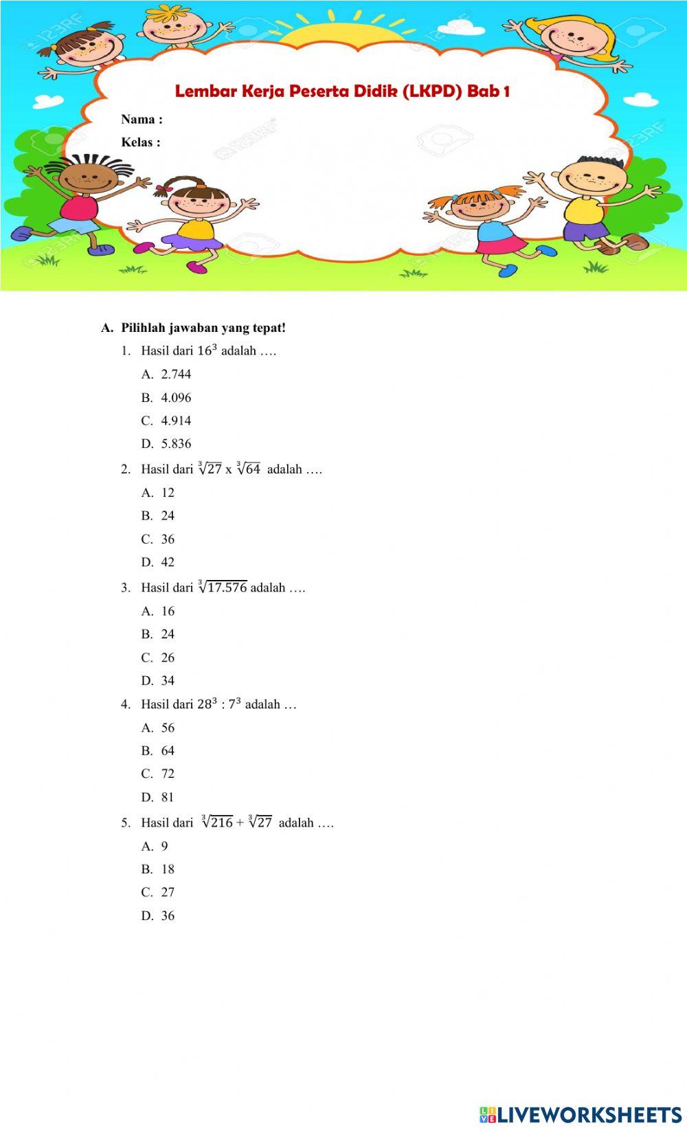 Matematika bilangan akar pangkat tiga