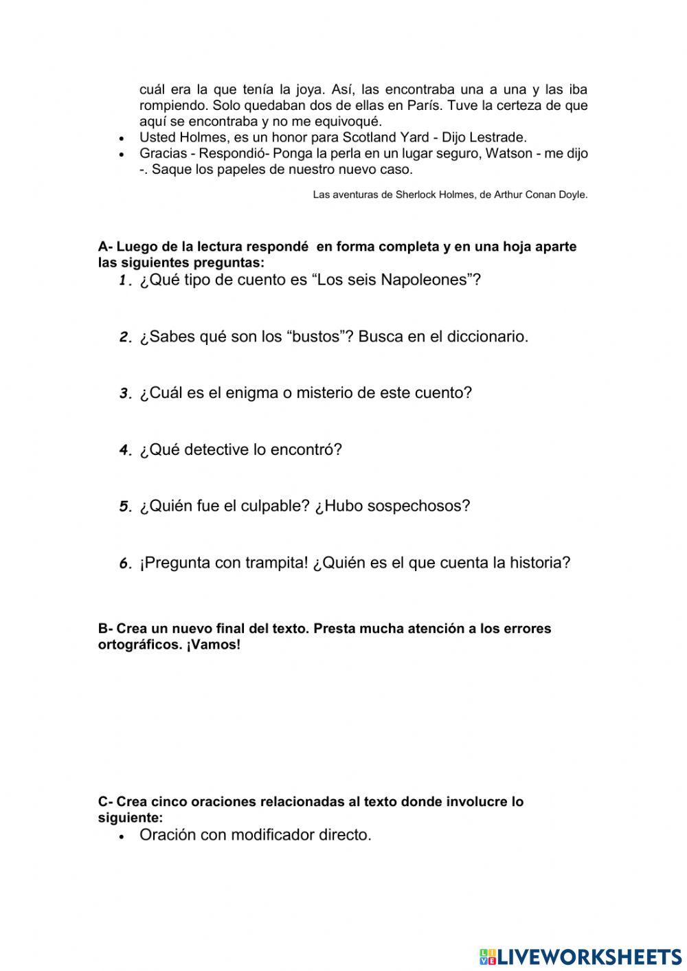 Revisón de saberes 6to