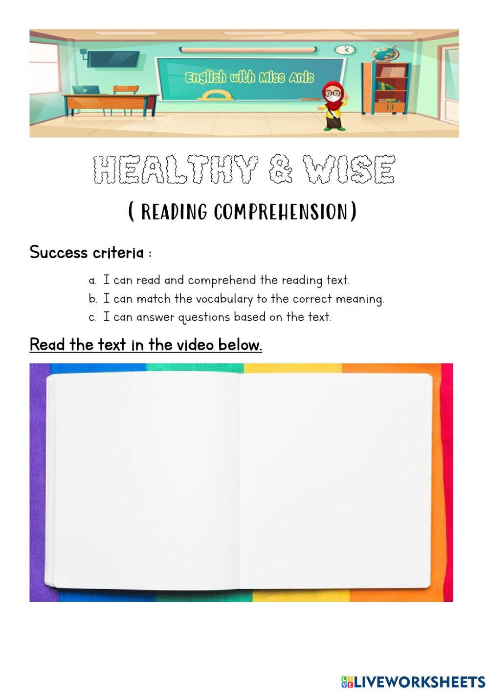 Food - reading comprehension