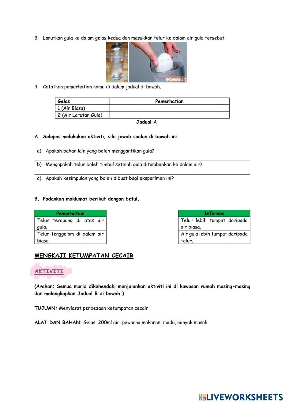 Sains tahun 3 unit 7 ketumpatan