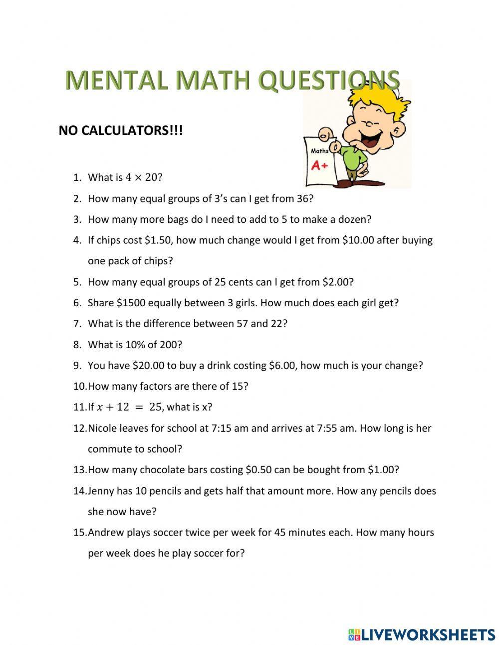 1143699 | Mental math yr 6 | Icilyn Campbell