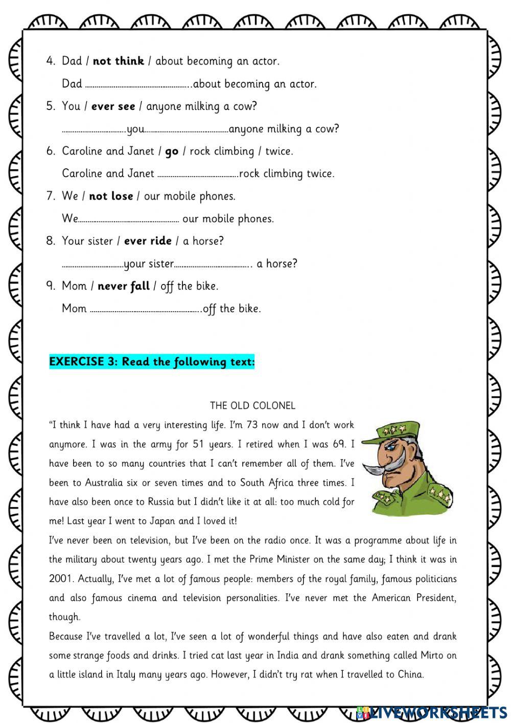 Present Perfect Practice