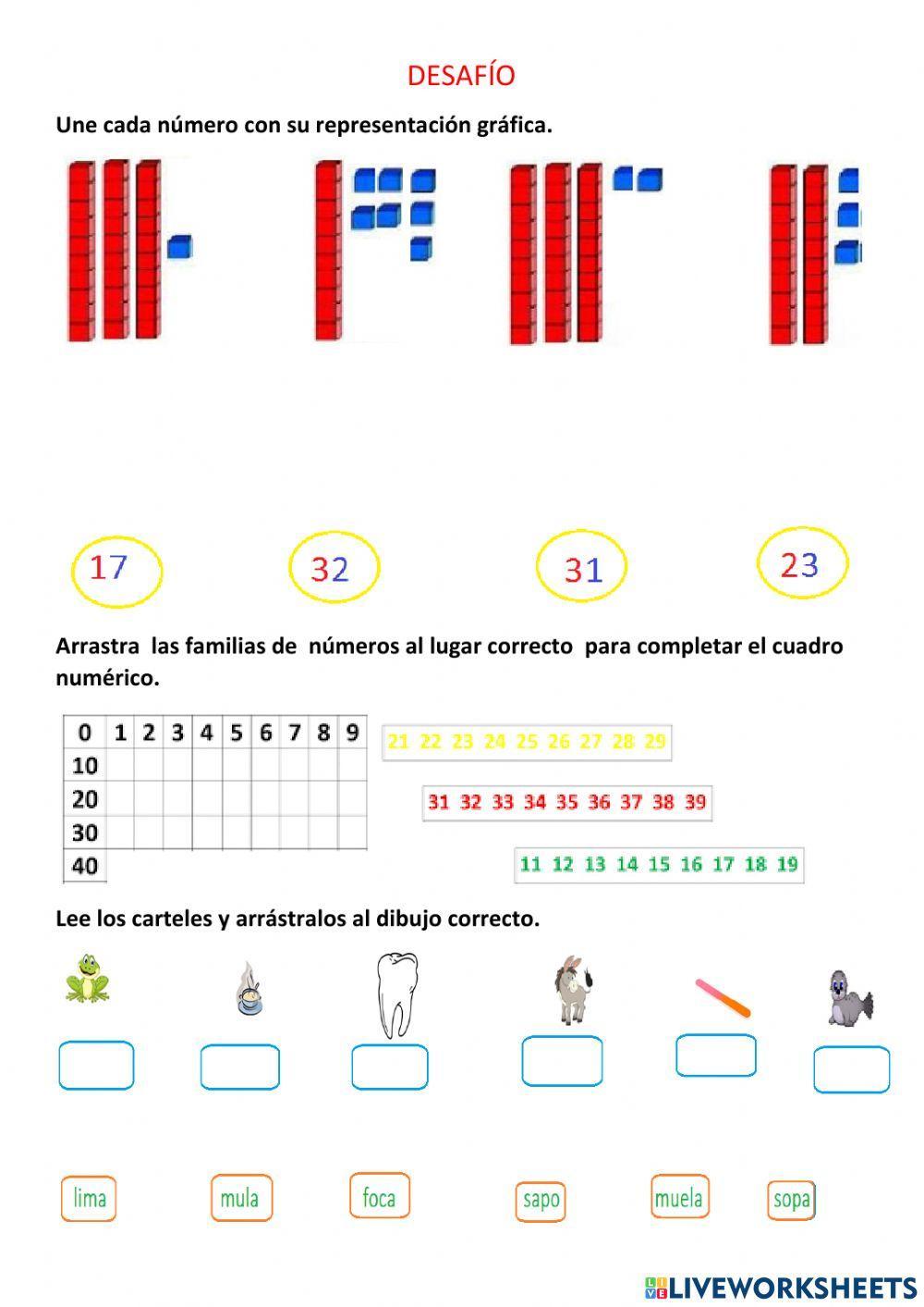 Numeros hasta el 39 y letras m s l f