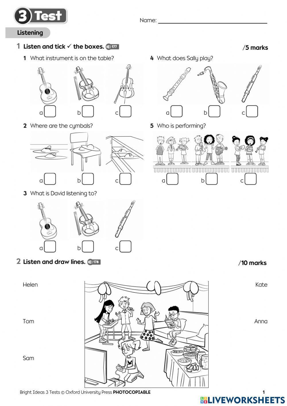 Bright Ideas 3 - Test unit 3