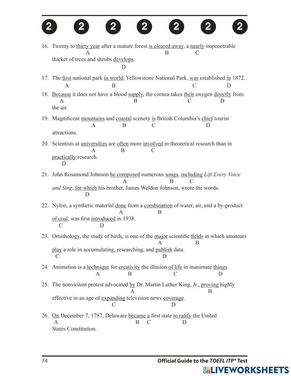 Toefl ITP Written English
